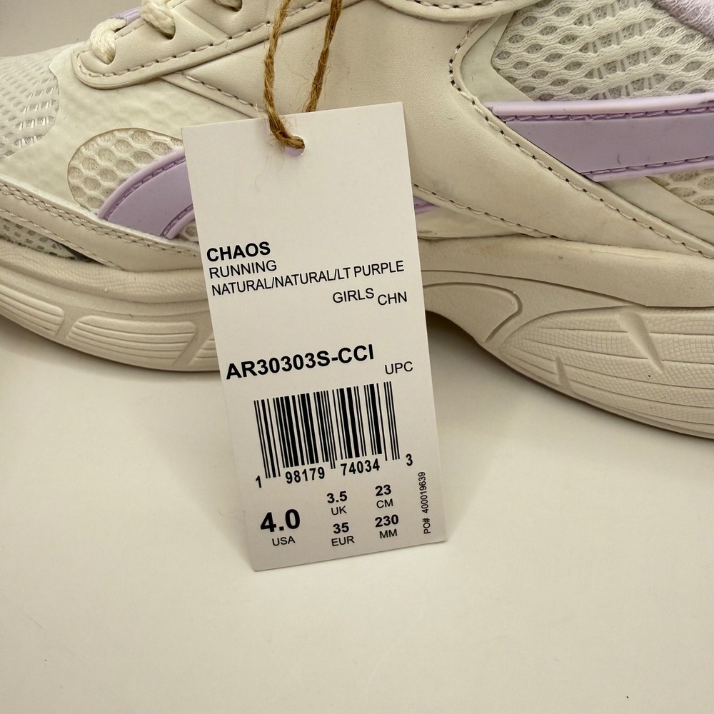 Reebok Chaos Running Girls Shoes Natural Light Purple AR30303S-CCI Size 4 NEW - Picture 7 of 10